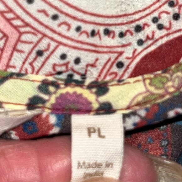 SOFT SURROUNDINGS LANGDON Paisley Patchwork Blouse Shirt Tie Front - NWT - PL - Picture 13 of 13